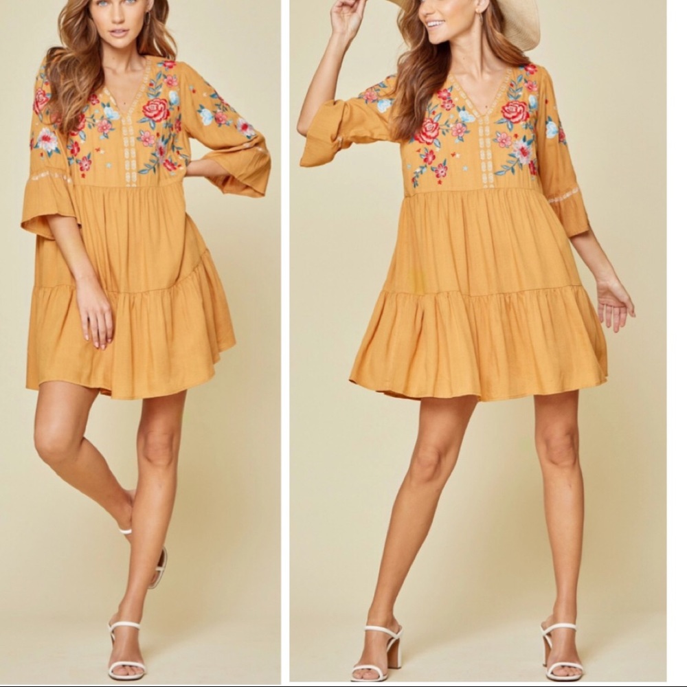 Embroidered Babydoll dress